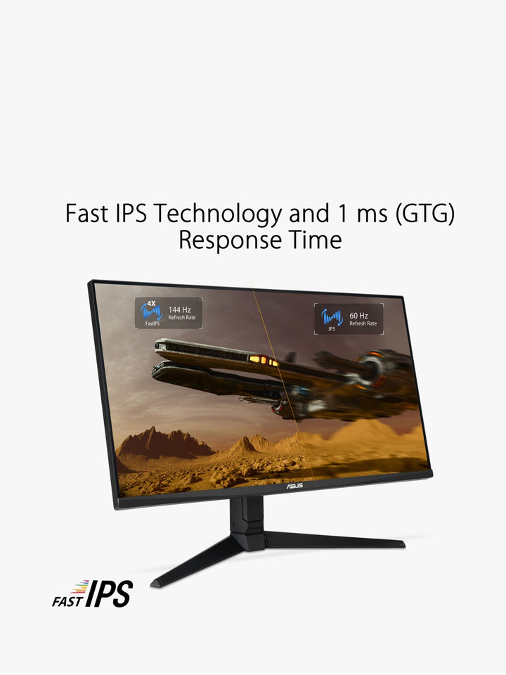 ASUS TUF 4K Ultra HD 28" Gaming Monitor 144Hz, AMD Freesync, HDMI 2.1, Adjustable Ergonomic, IPS Panel, HDR, Built-in Speakers