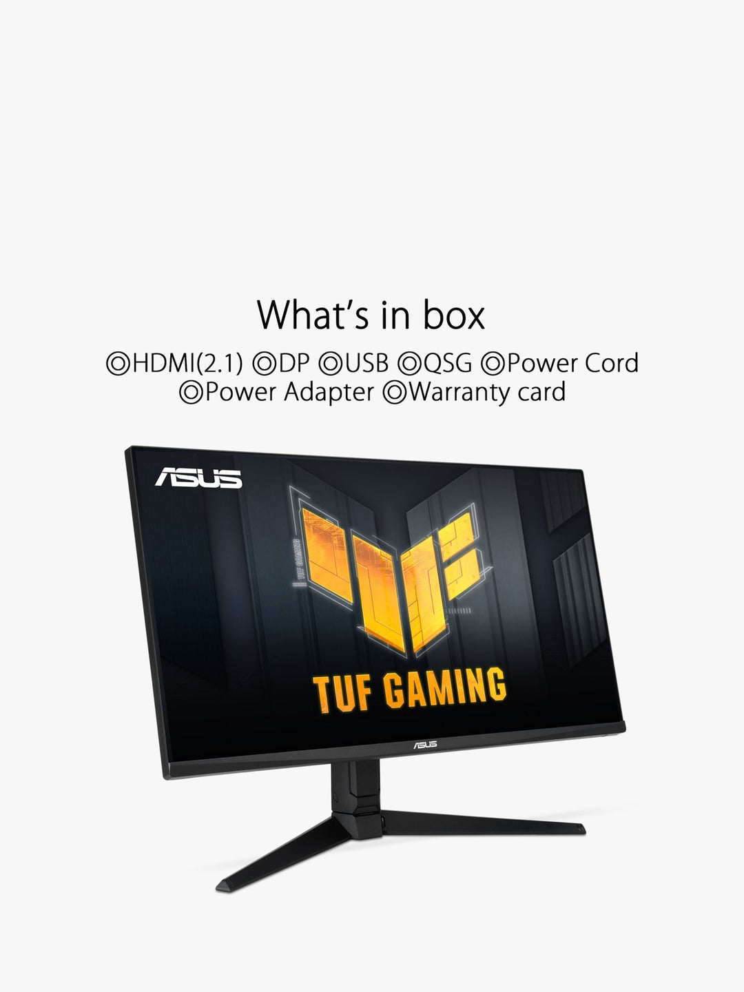 ASUS TUF 4K Ultra HD 28" Gaming Monitor 144Hz, AMD Freesync, HDMI 2.1, Adjustable Ergonomic, IPS Panel, HDR, Built-in Speakers