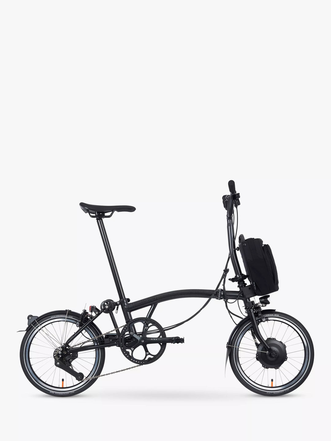 Brompton Electric P Line Urban Mid Handlebar Folding Bike, Midnight Black