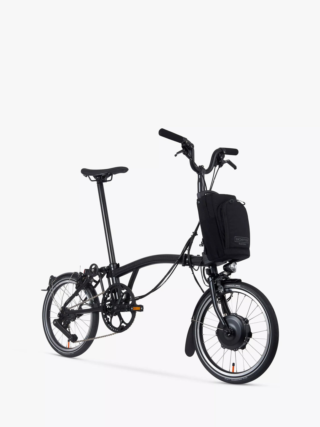 Brompton Electric P Line Urban Mid Handlebar Folding Bike, Midnight Black