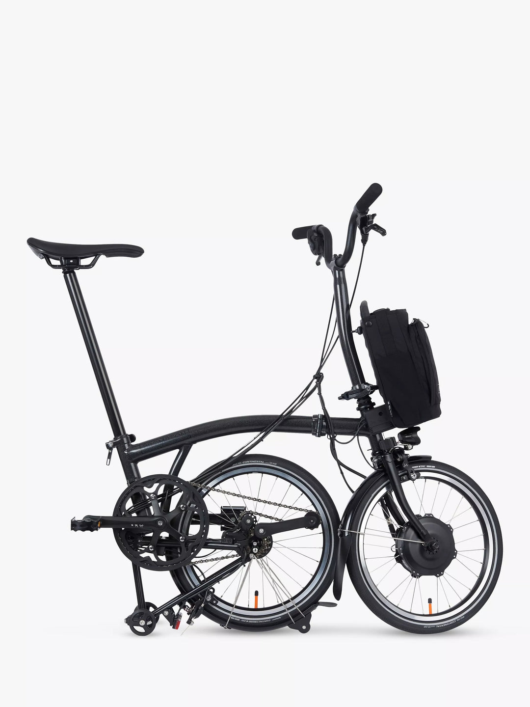 Brompton Electric P Line Urban Mid Handlebar Folding Bike, Midnight Black