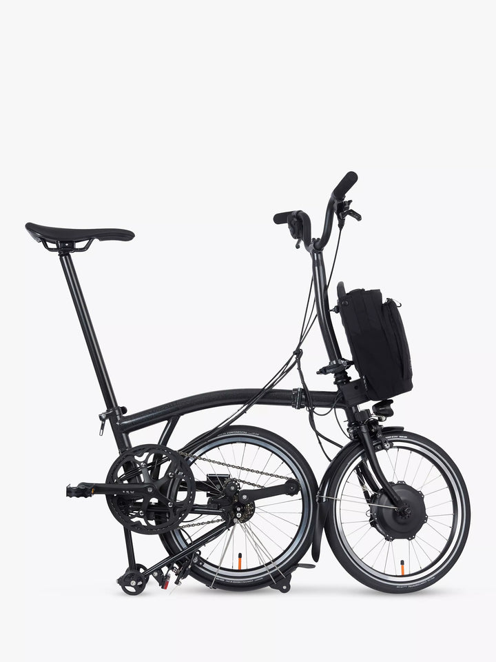 Brompton Electric P Line Urban Mid Handlebar Folding Bike, Midnight Black