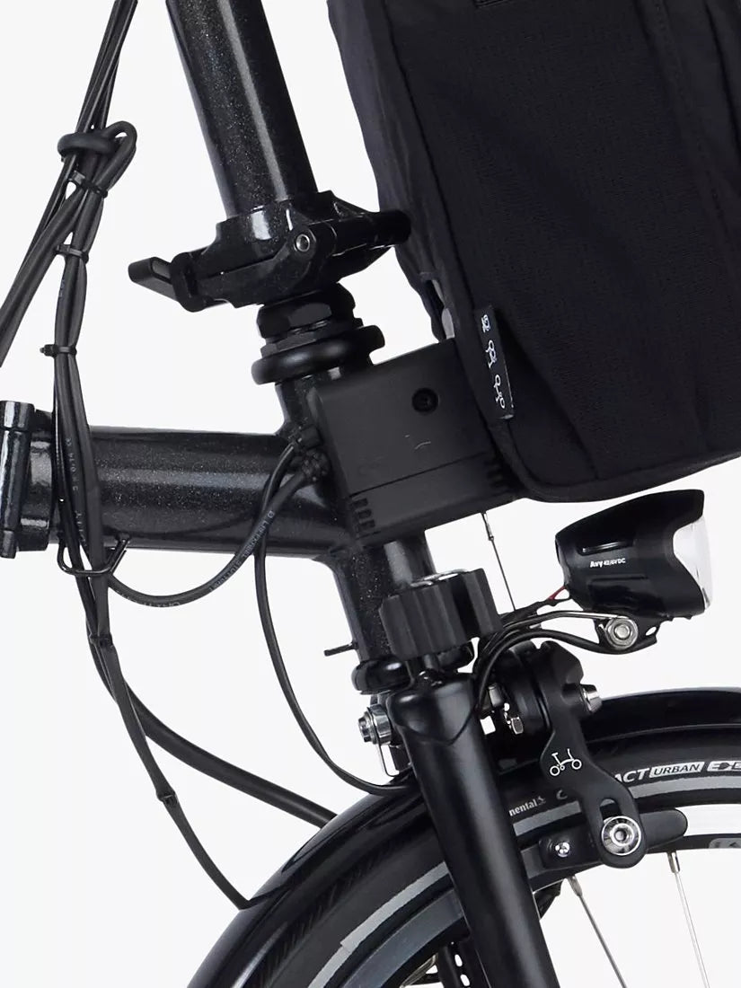 Brompton Electric P Line Urban Mid Handlebar Folding Bike, Midnight Black