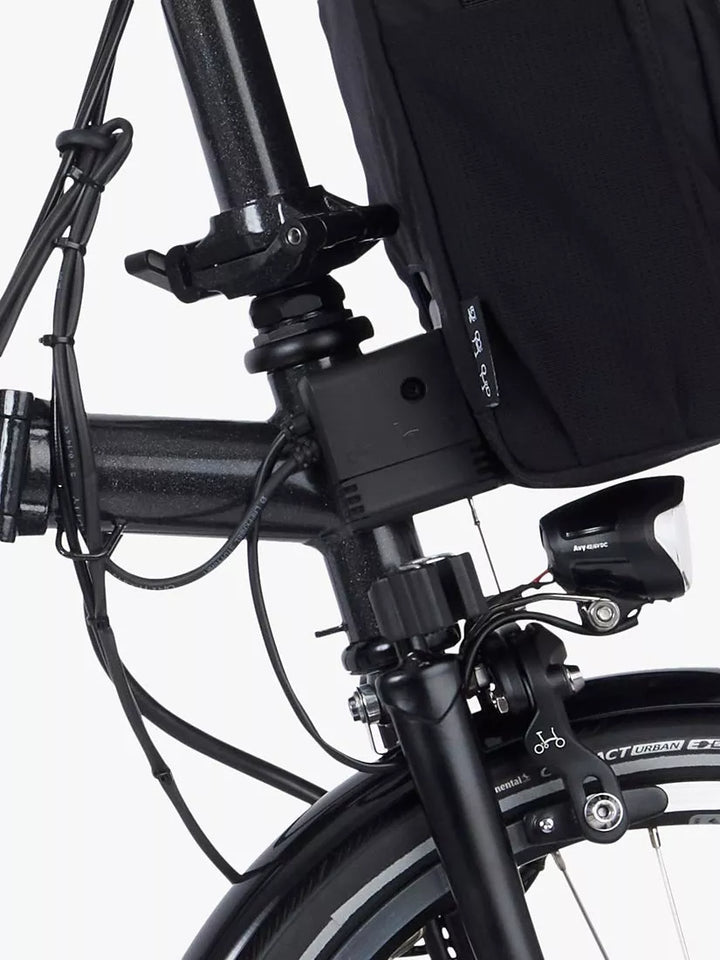 Brompton Electric P Line Urban Mid Handlebar Folding Bike, Midnight Black