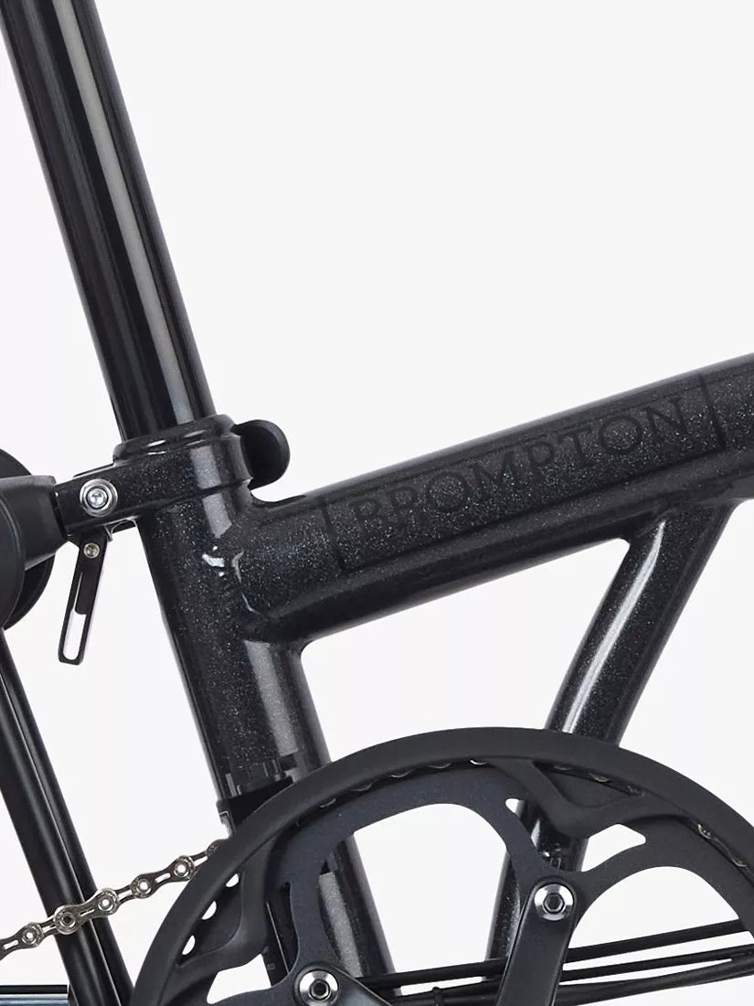 Brompton Electric P Line Urban Mid Handlebar Folding Bike, Midnight Black