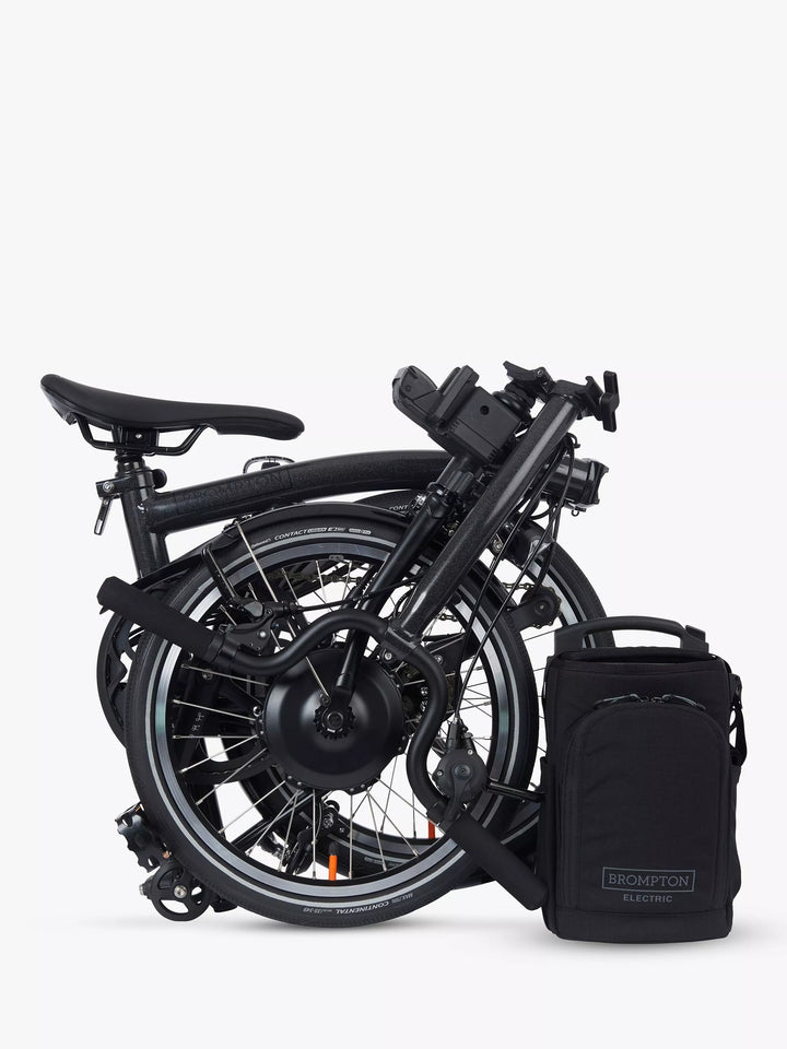Brompton Electric P Line Urban Mid Handlebar Folding Bike, Midnight Black