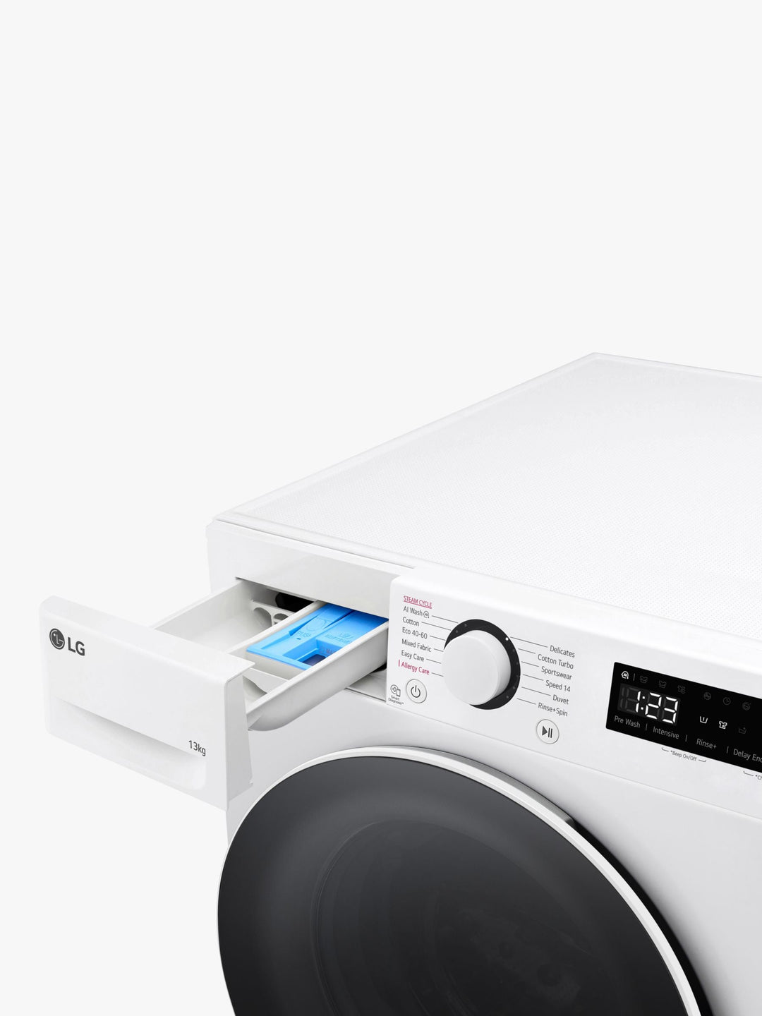 LG F4Y513WWLN1 Freestanding Washing Machine, 13kg Load, 1400rpm Spin, White