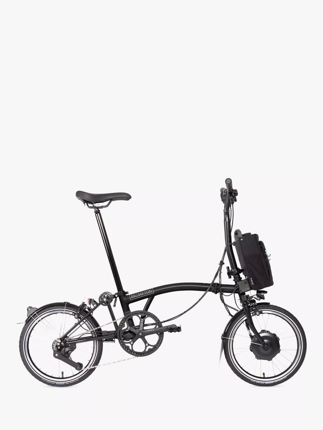 Brompton Electric C Line Urban Mid Handlebar Folding Bike, Matt Black