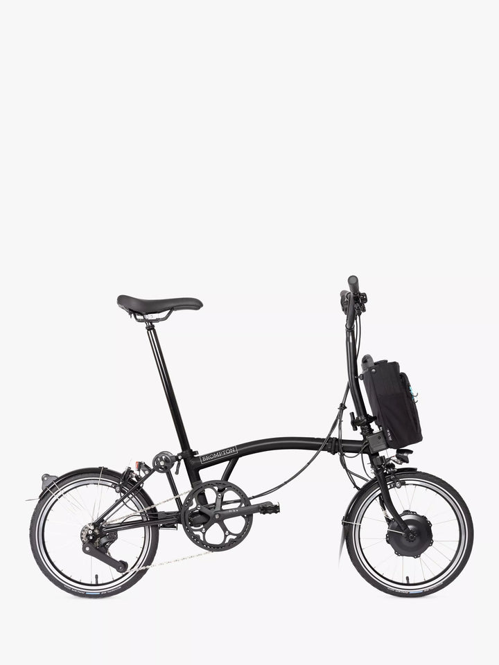 Brompton Electric C Line Urban Mid Handlebar Folding Bike, Matt Black