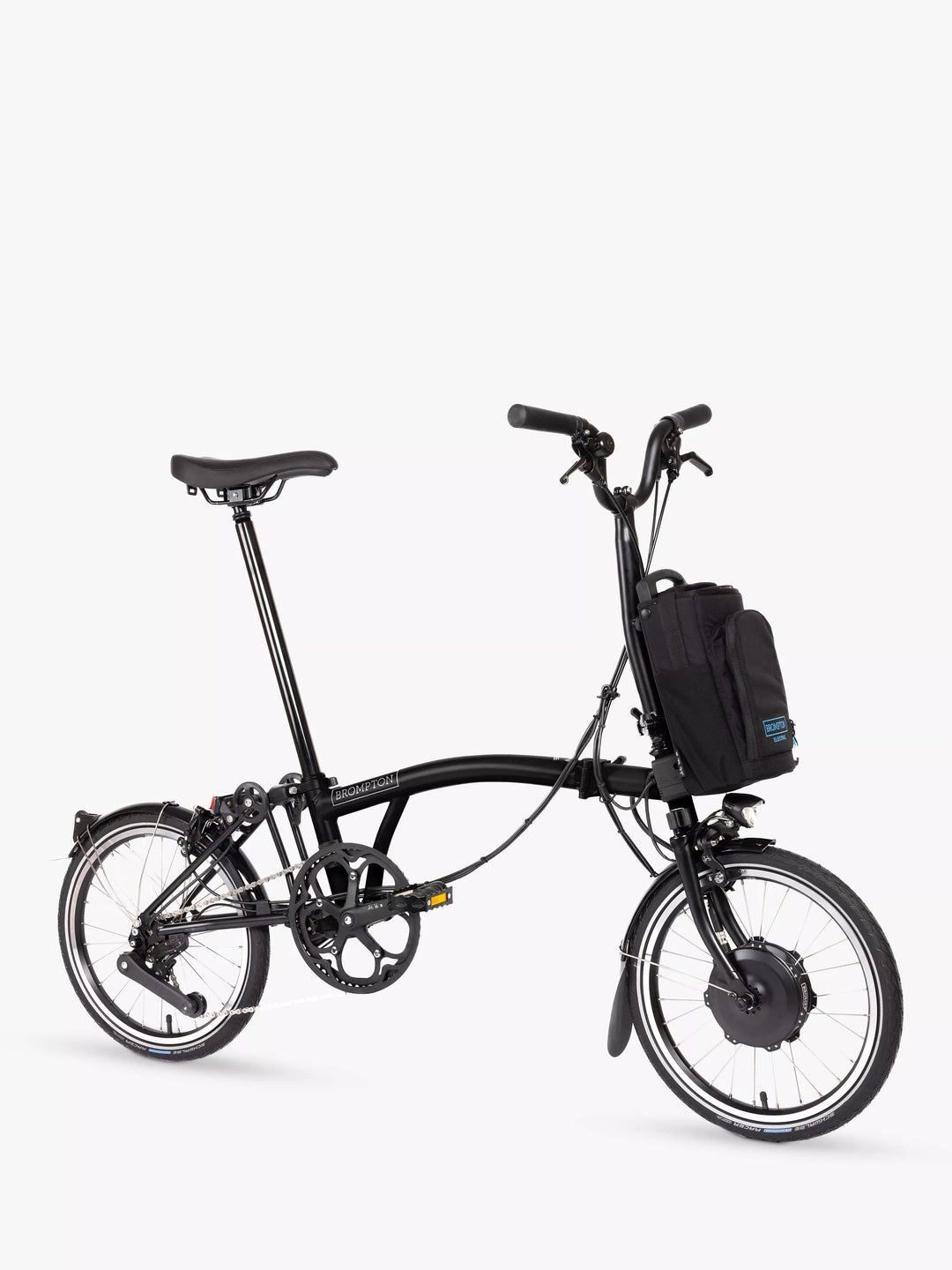Brompton Electric C Line Urban Mid Handlebar Folding Bike, Matt Black