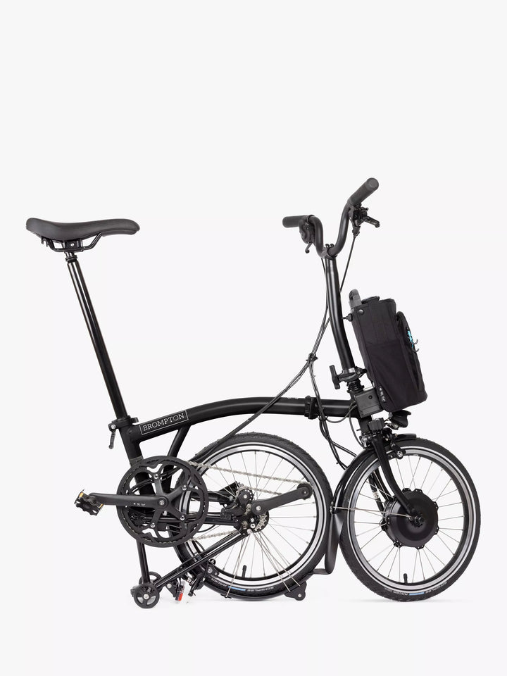 Brompton Electric C Line Urban Mid Handlebar Folding Bike, Matt Black