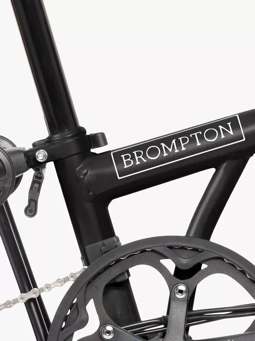 Brompton Electric C Line Urban Mid Handlebar Folding Bike, Matt Black