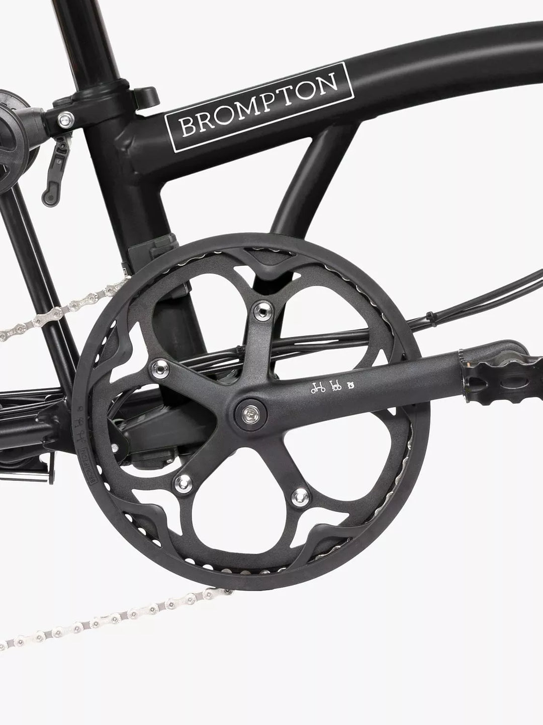 Brompton Electric C Line Urban Mid Handlebar Folding Bike, Matt Black