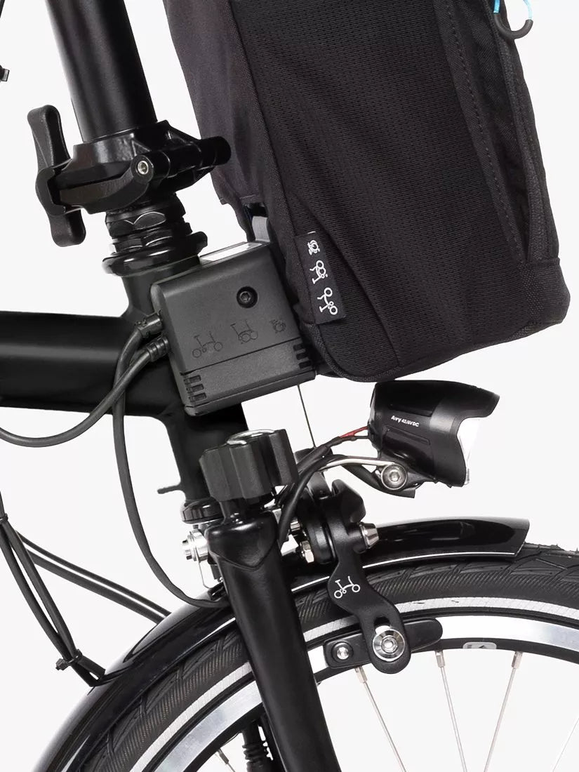 Brompton Electric C Line Urban Mid Handlebar Folding Bike, Matt Black