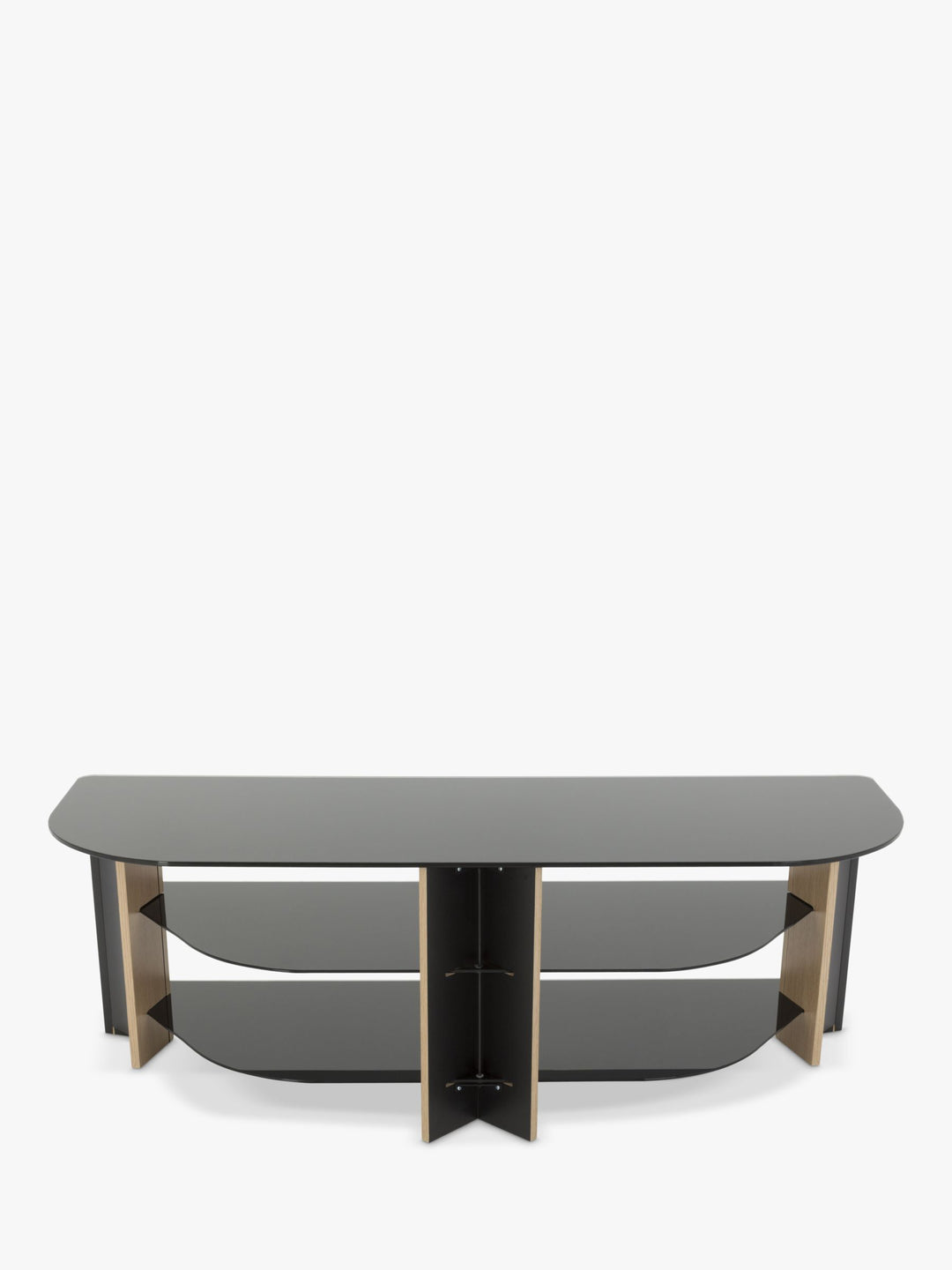 AVF Varano 1300 Corner TV Stand for TVs up to 65", Oak/Black Glass
