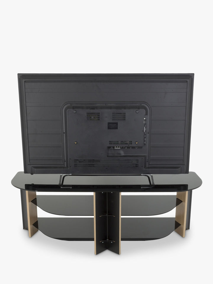 AVF Varano 1300 Corner TV Stand for TVs up to 65", Oak/Black Glass
