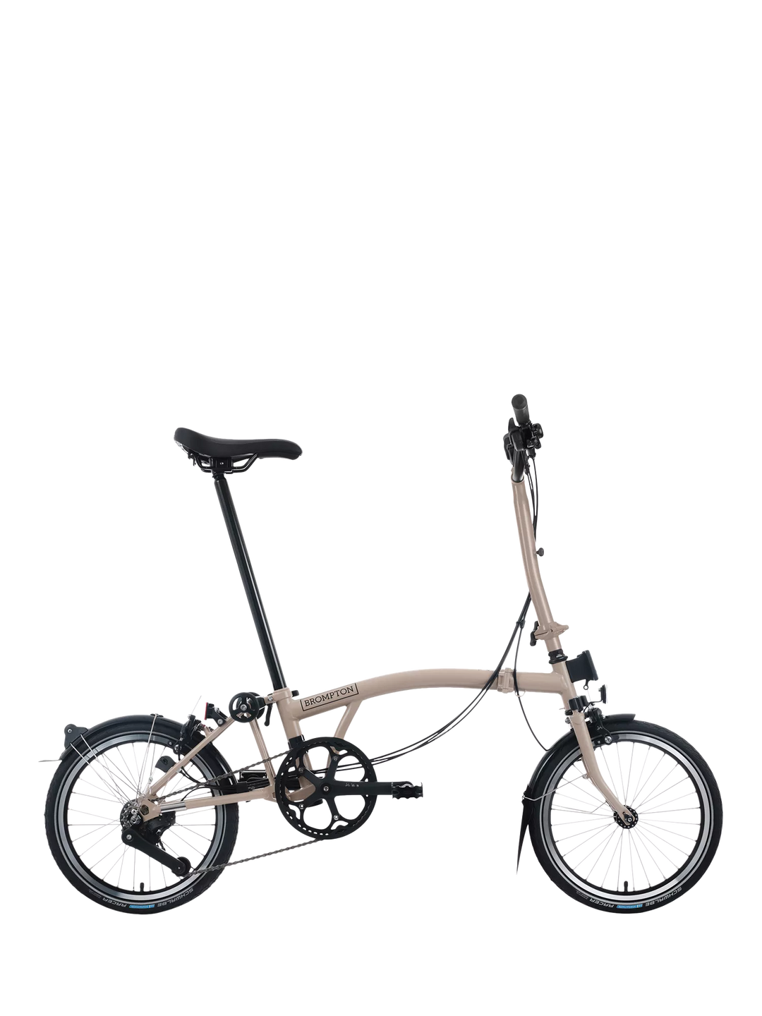 Brompton C Line 12-Speed High Handlebar Folding Bike, Dune Sand