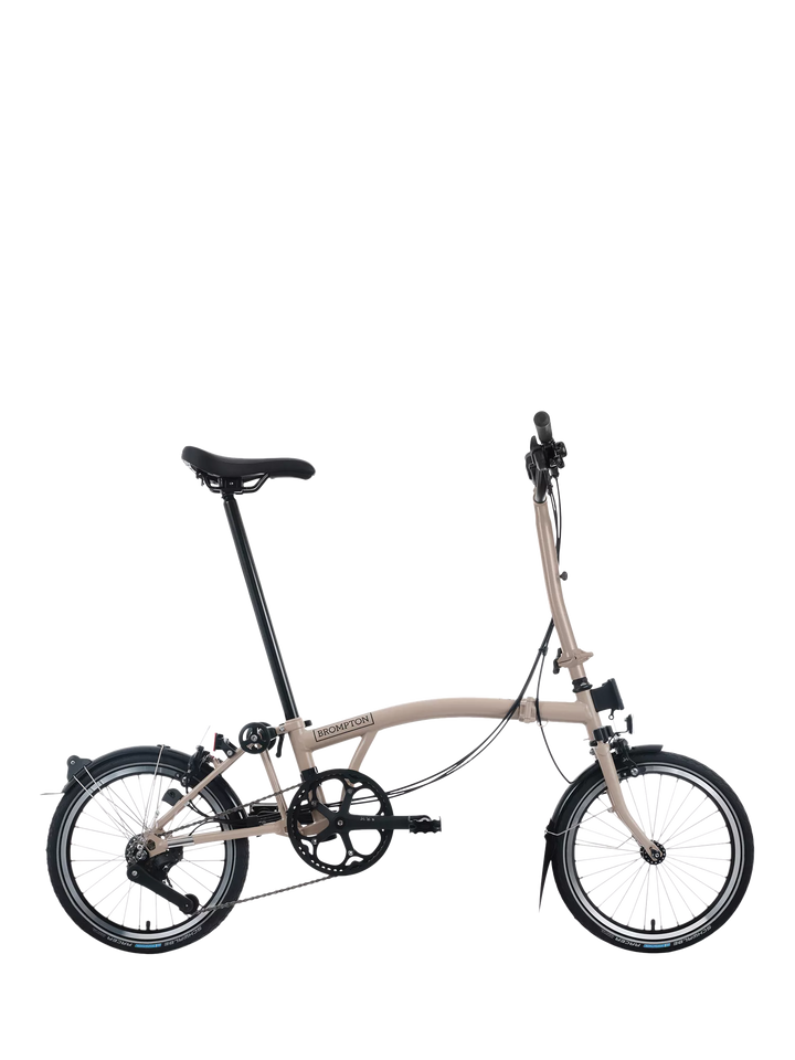 Brompton C Line 12-Speed High Handlebar Folding Bike, Dune Sand