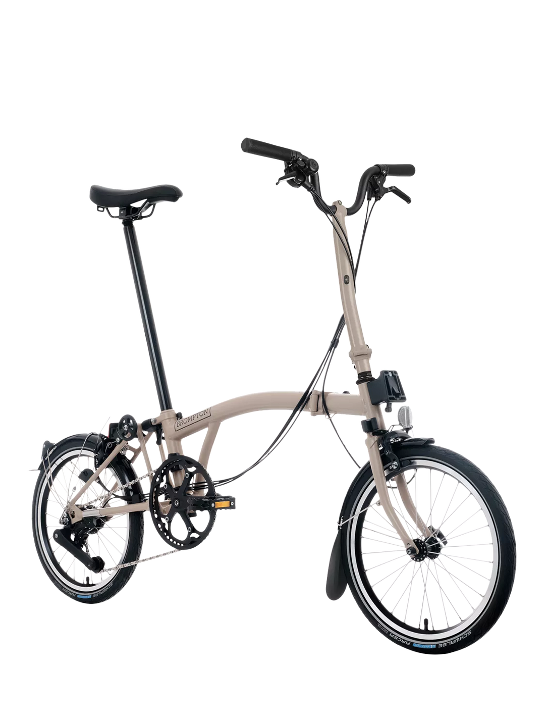 Brompton C Line 12-Speed High Handlebar Folding Bike, Dune Sand