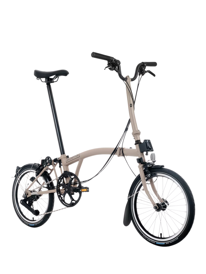 Brompton C Line 12-Speed High Handlebar Folding Bike, Dune Sand