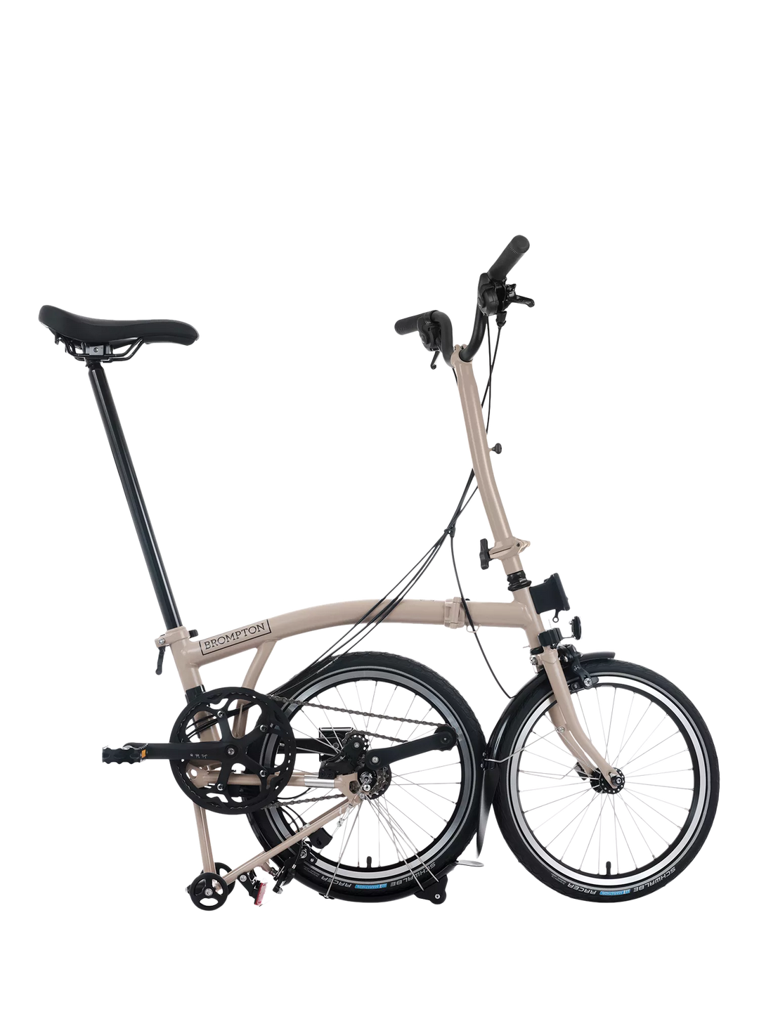 Brompton C Line 12-Speed High Handlebar Folding Bike, Dune Sand