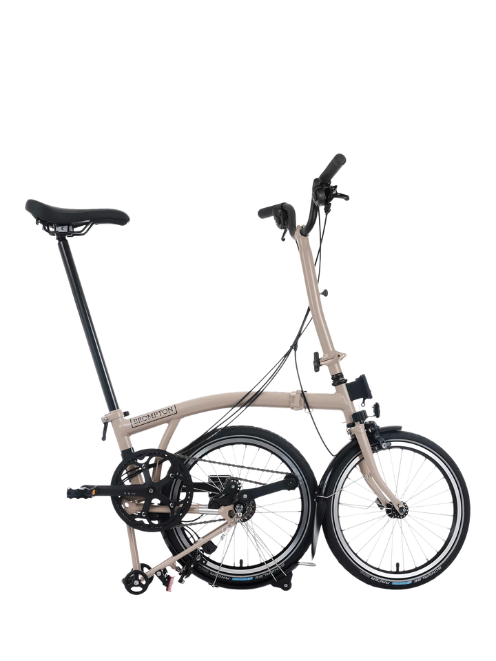 Brompton C Line 12-Speed High Handlebar Folding Bike, Dune Sand