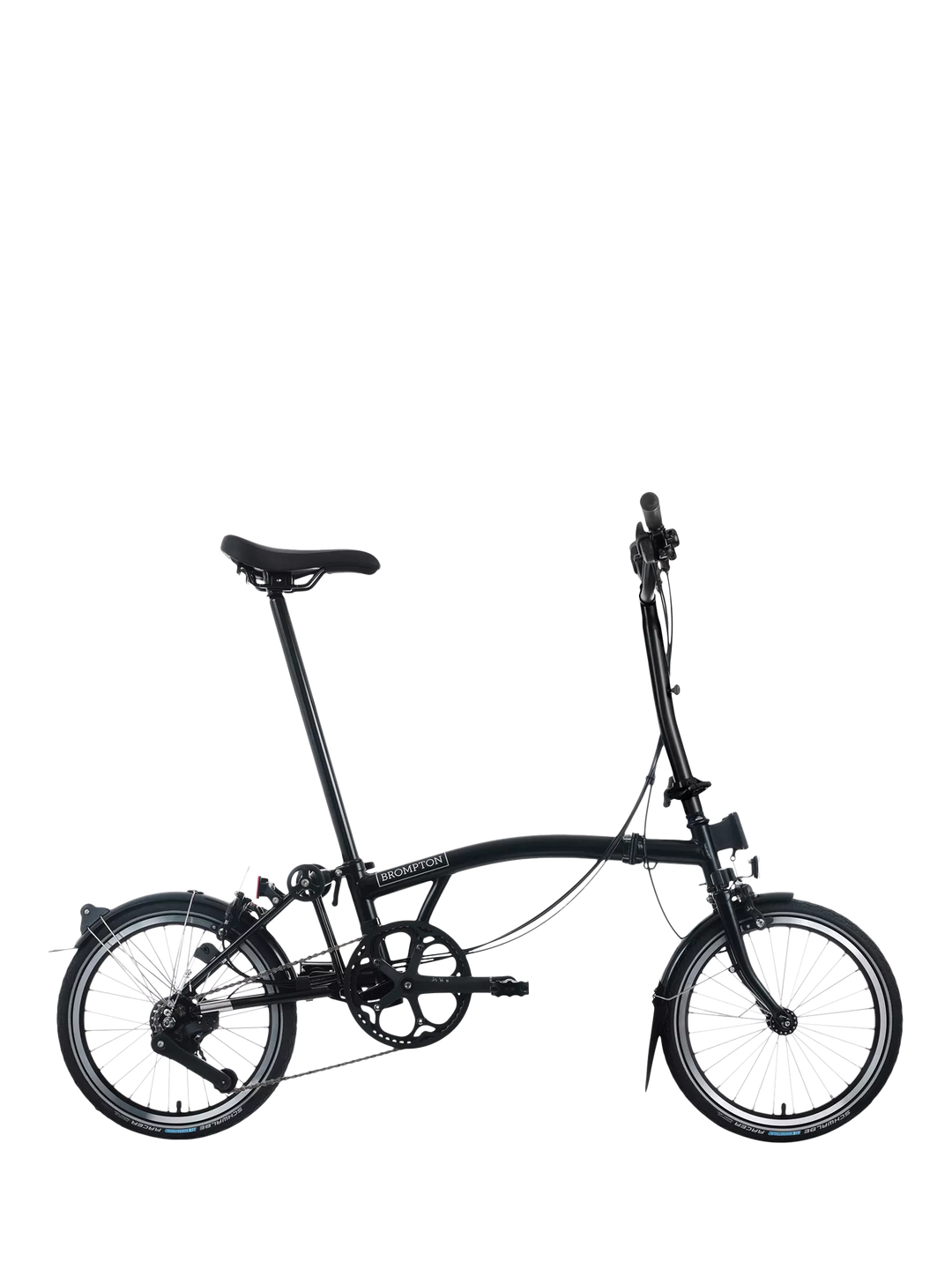 Brompton C Line 12-Speed High Handlebar Folding Bike, Matt Black
