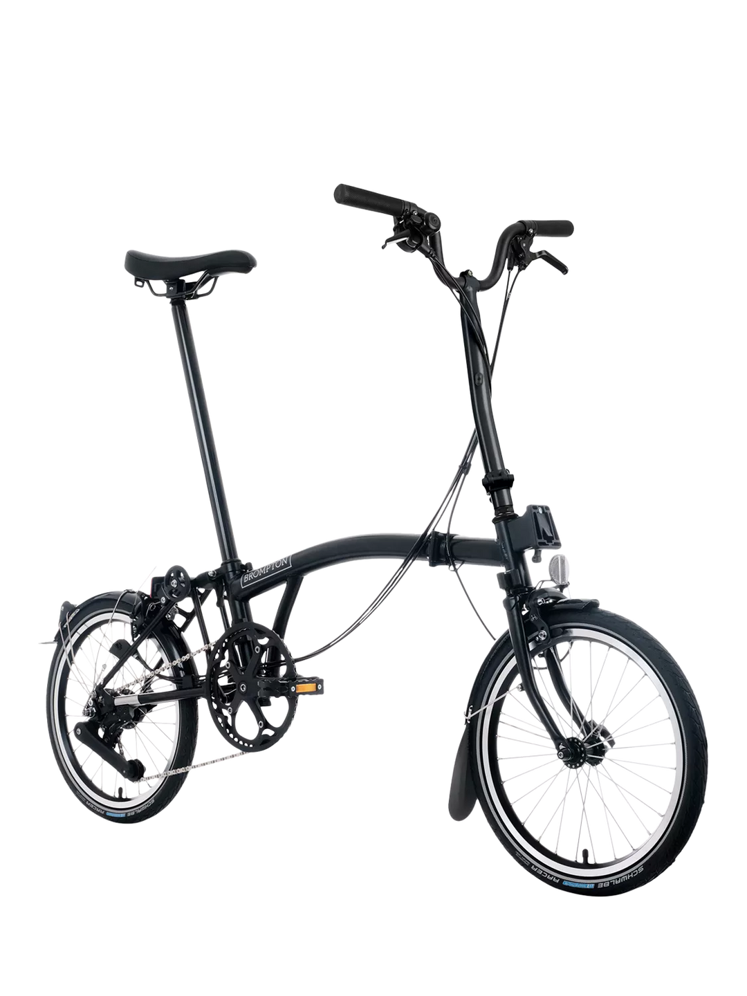 Brompton C Line 12-Speed High Handlebar Folding Bike, Matt Black