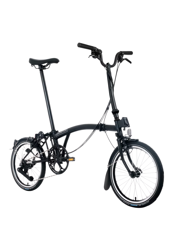 Brompton C Line 12-Speed High Handlebar Folding Bike, Matt Black