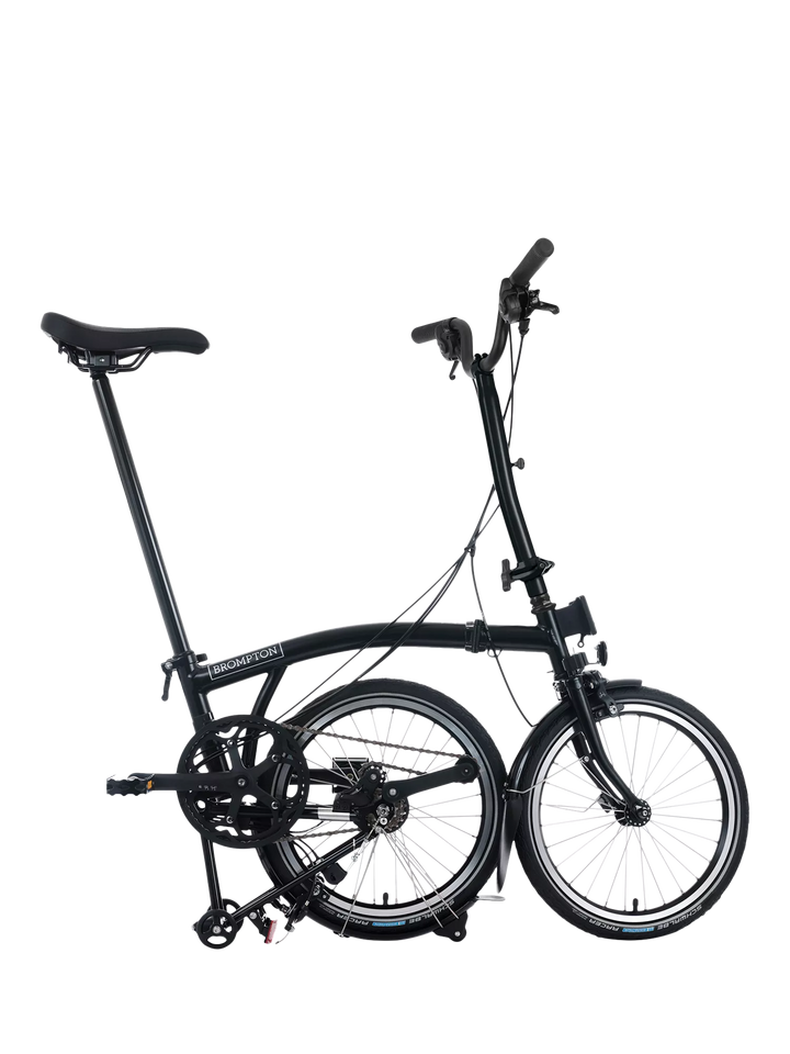 Brompton C Line 12-Speed High Handlebar Folding Bike, Matt Black