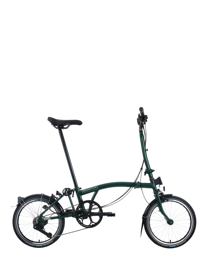Brompton C Line 12-Speed High Handlebar Folding Bike, Racing Green