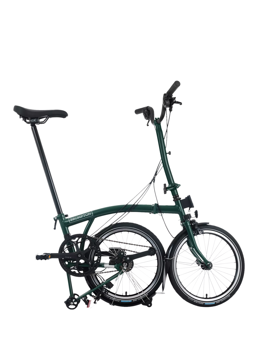 Brompton C Line 12-Speed High Handlebar Folding Bike, Racing Green