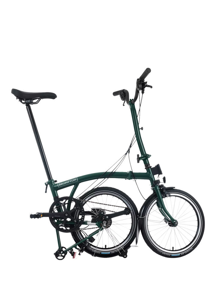 Brompton C Line 12-Speed High Handlebar Folding Bike, Racing Green