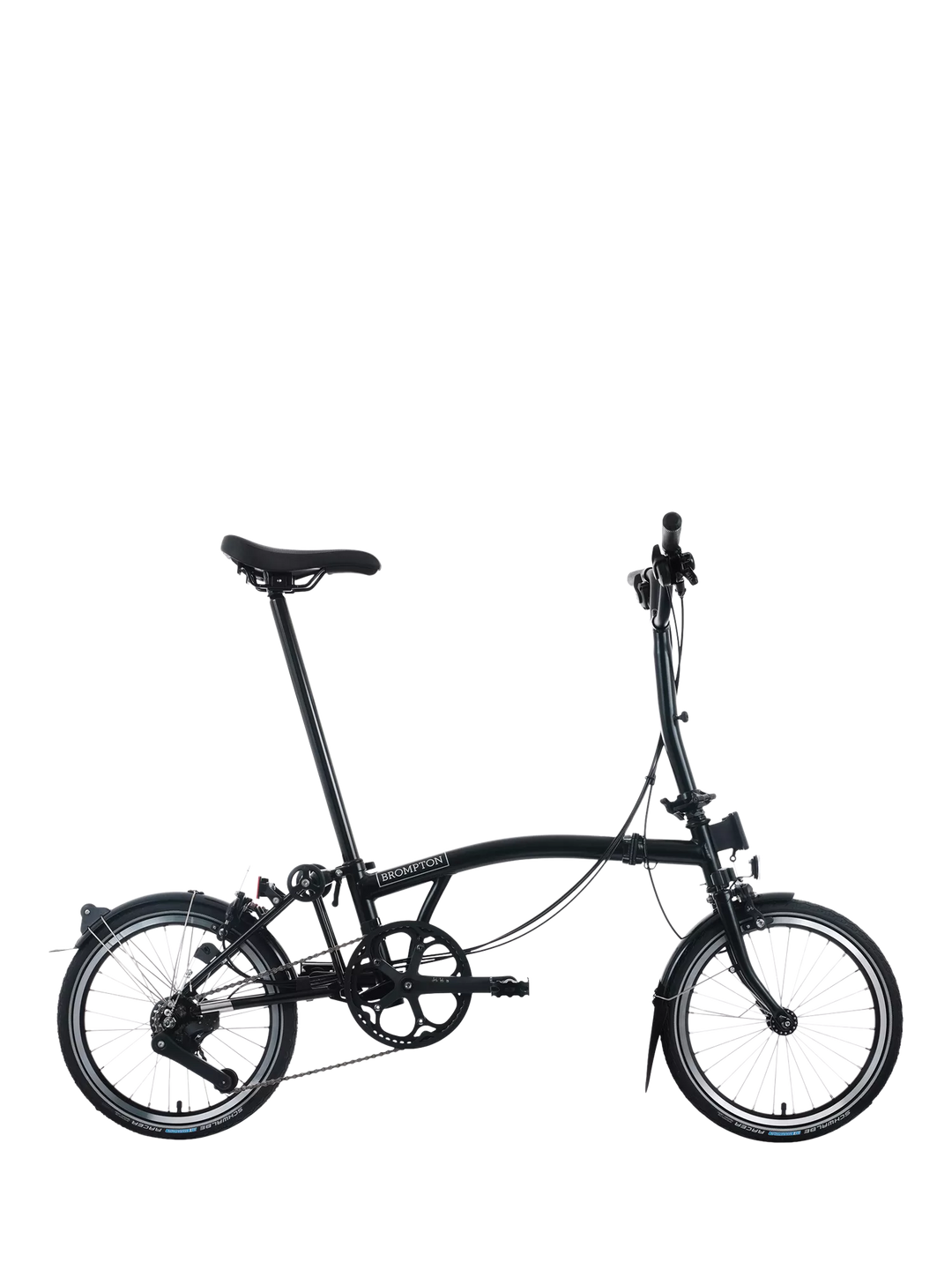 Brompton C Line 12-Speed Mid Handlebar Folding Bike, Matt Black