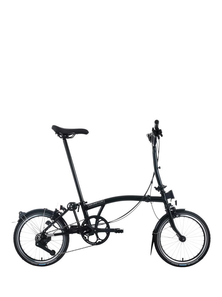 Brompton C Line 12-Speed Mid Handlebar Folding Bike, Matt Black