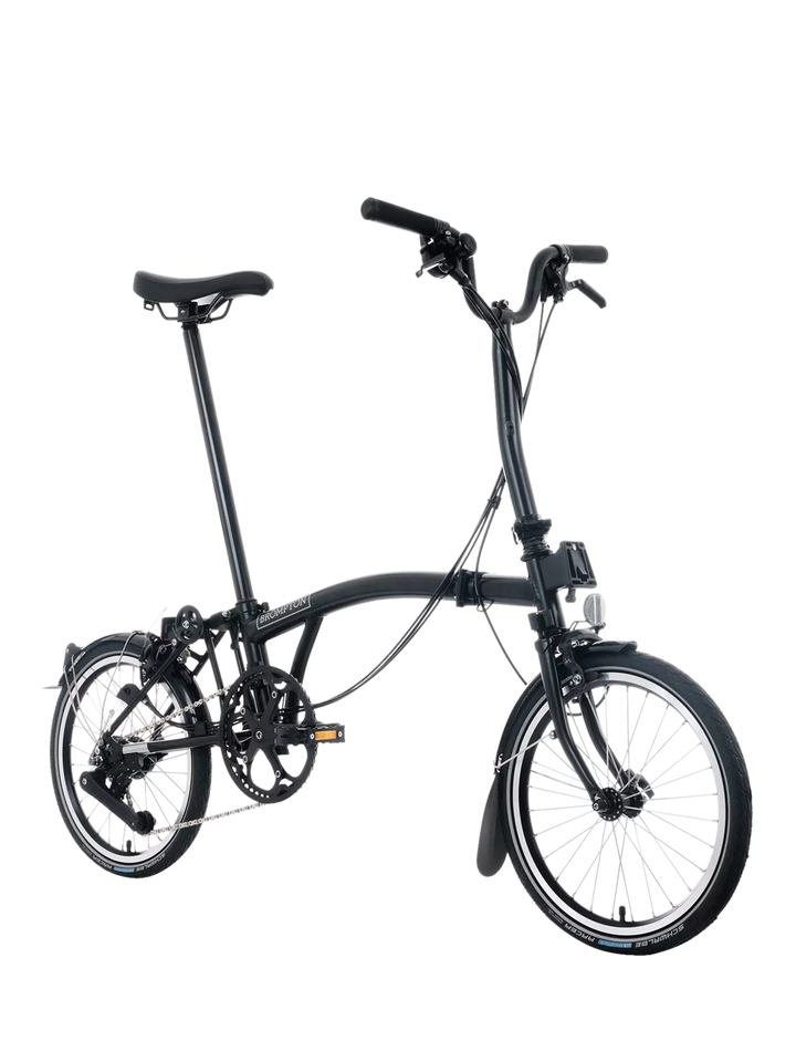 Brompton C Line 12-Speed Mid Handlebar Folding Bike, Matt Black