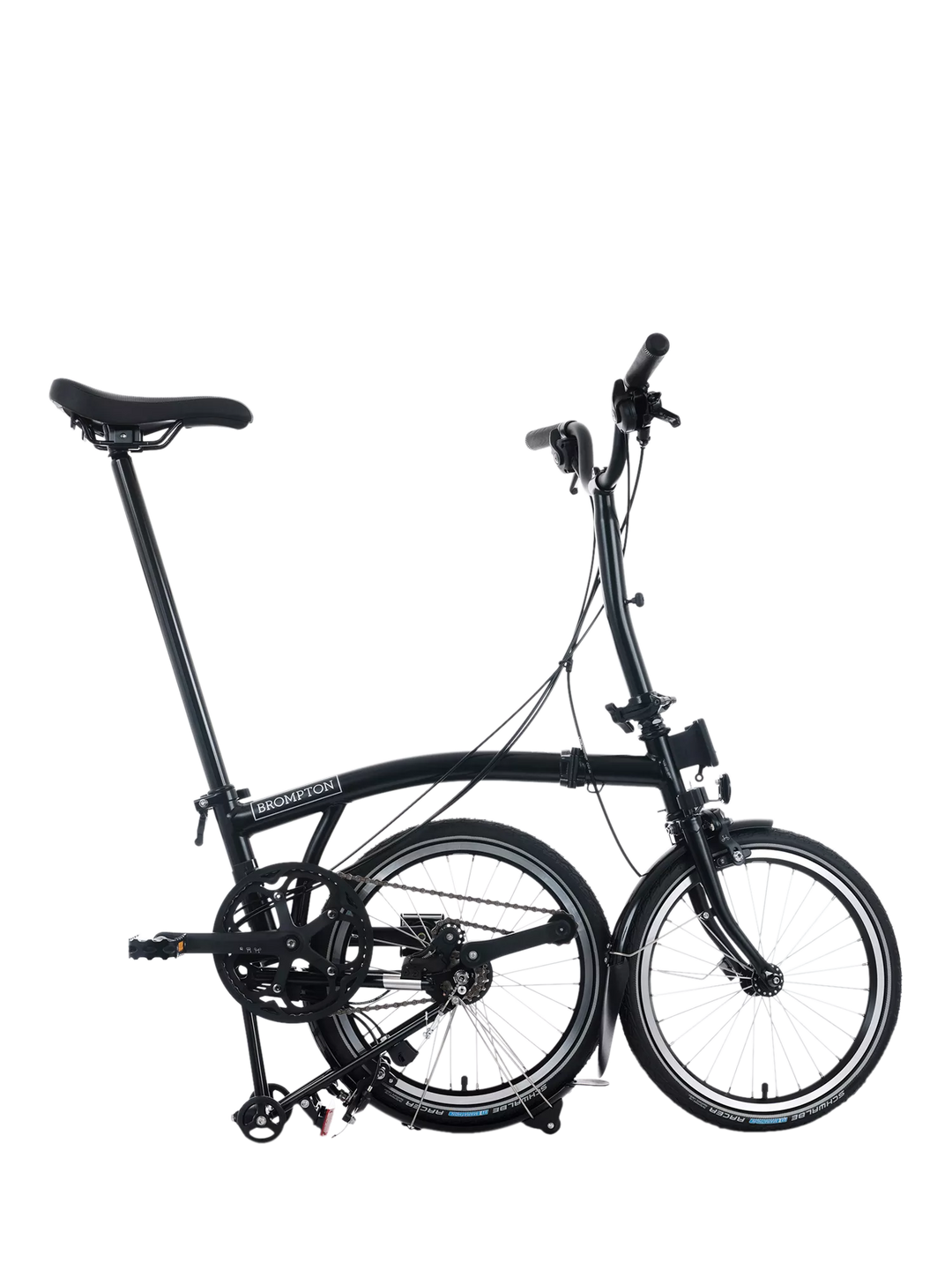 Brompton C Line 12-Speed Mid Handlebar Folding Bike, Matt Black