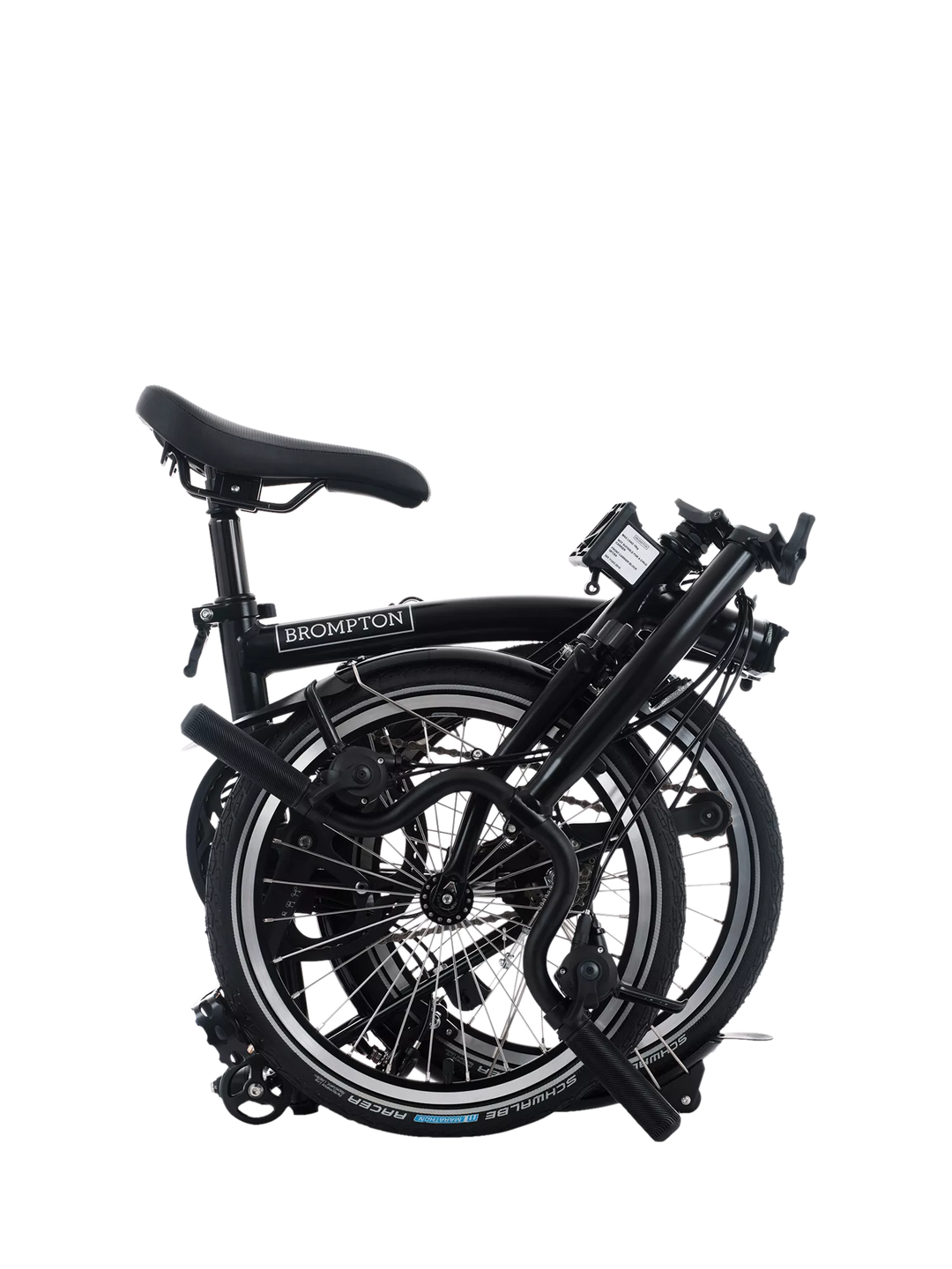 Brompton C Line 12-Speed Mid Handlebar Folding Bike, Matt Black