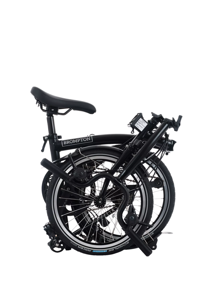 Brompton C Line 12-Speed Mid Handlebar Folding Bike, Matt Black
