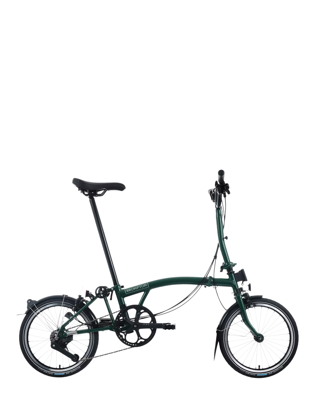 Brompton C Line 12-Speed Mid Handlebar Folding Bike, Racing Green