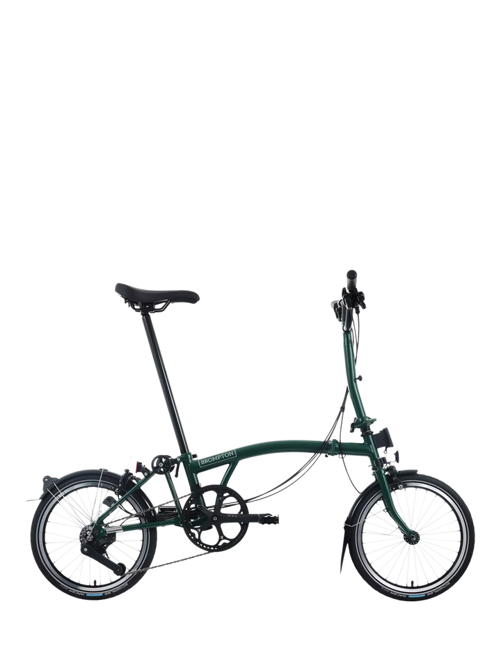 Brompton C Line 12-Speed Mid Handlebar Folding Bike, Racing Green