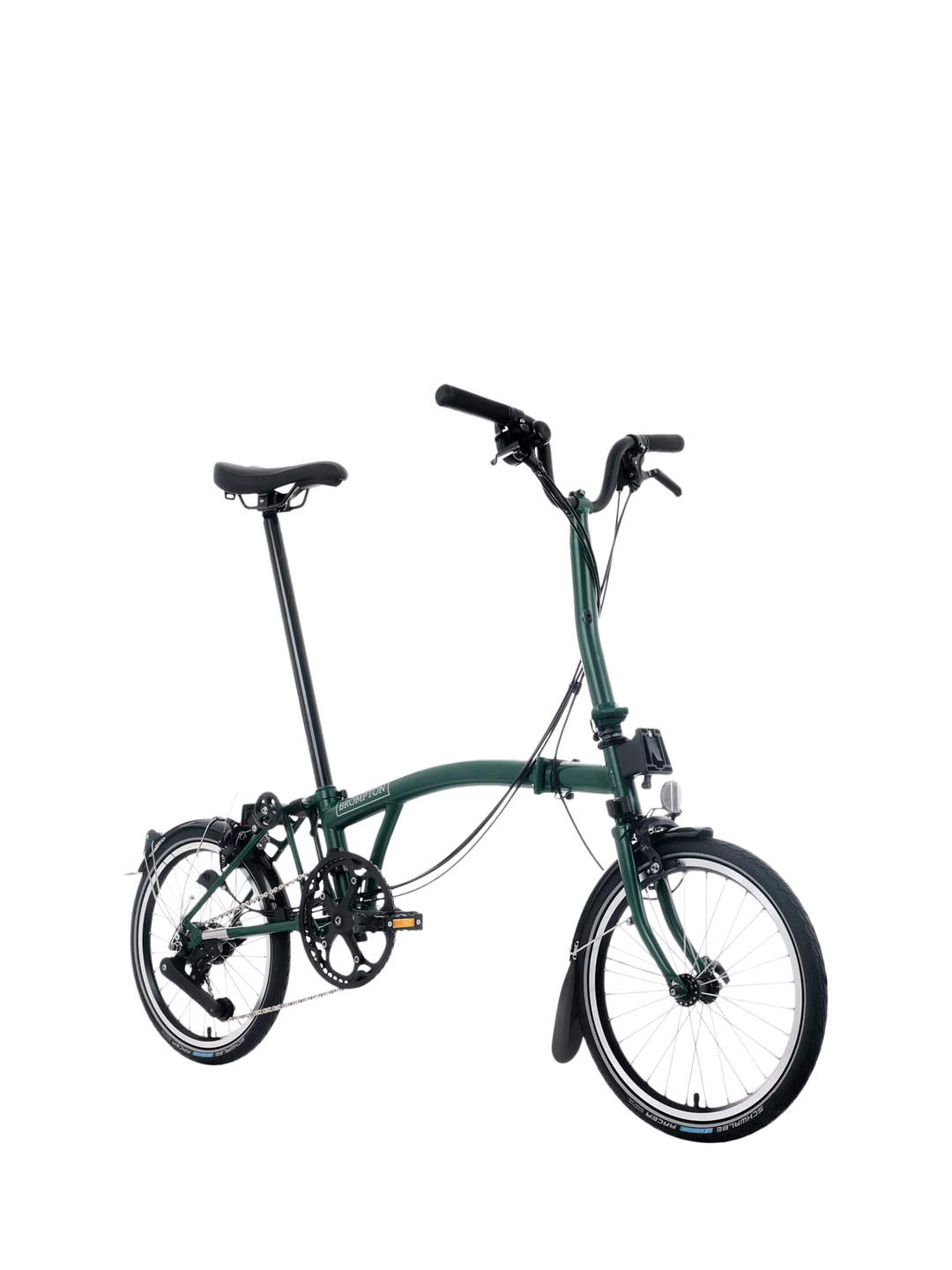 Brompton C Line 12-Speed Mid Handlebar Folding Bike, Racing Green