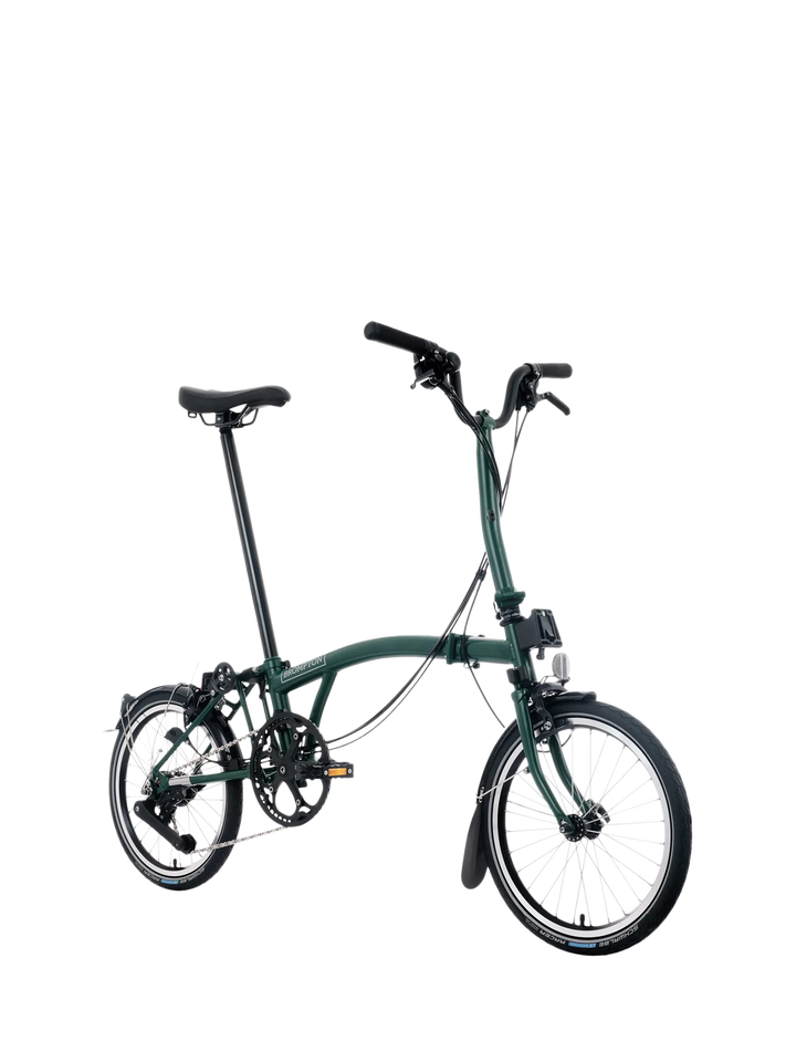 Brompton C Line 12-Speed Mid Handlebar Folding Bike, Racing Green