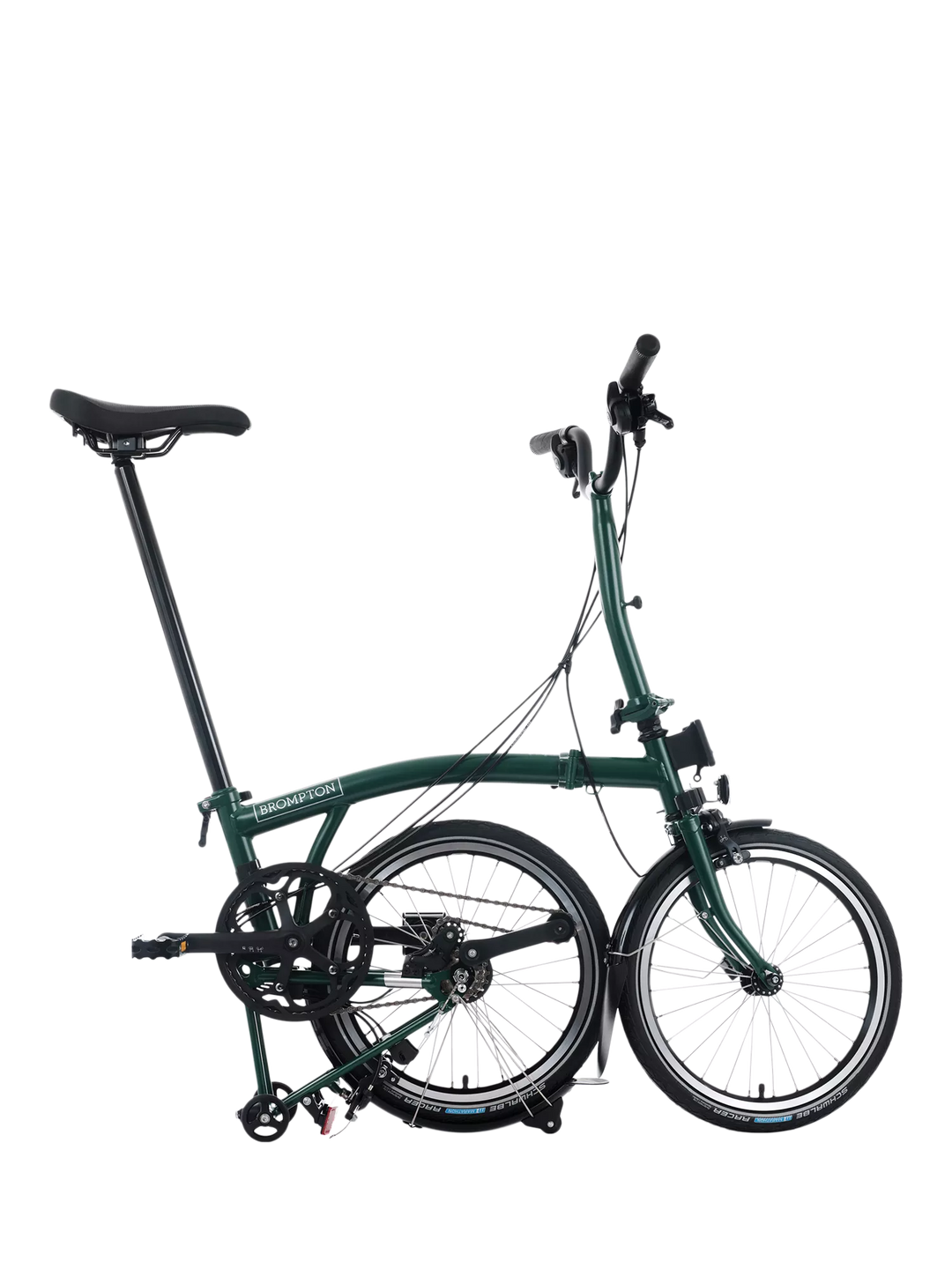 Brompton C Line 12-Speed Mid Handlebar Folding Bike, Racing Green
