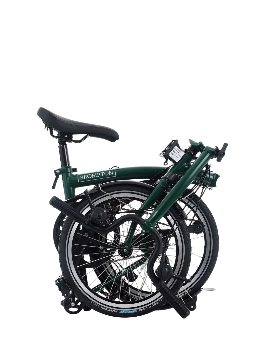 Brompton C Line 12-Speed Mid Handlebar Folding Bike, Racing Green