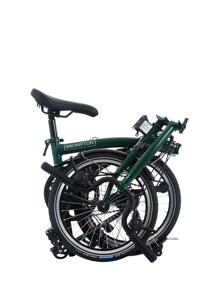 Brompton C Line 12-Speed Mid Handlebar Folding Bike, Racing Green