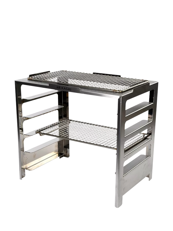 Kasai Little Konro Grill Charcoal BBQ with Heat Mat, Robata & 6 Skewer Rack