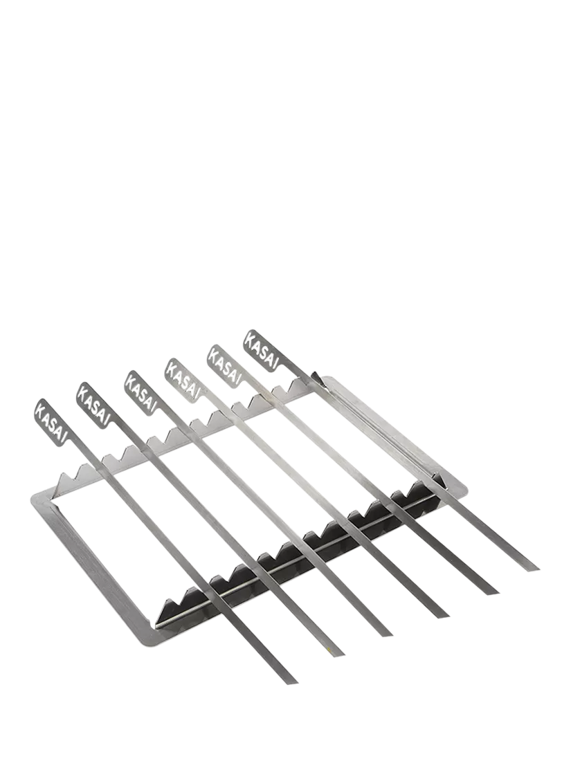 Kasai Little Konro Grill Charcoal BBQ with Heat Mat, Robata & 6 Skewer Rack