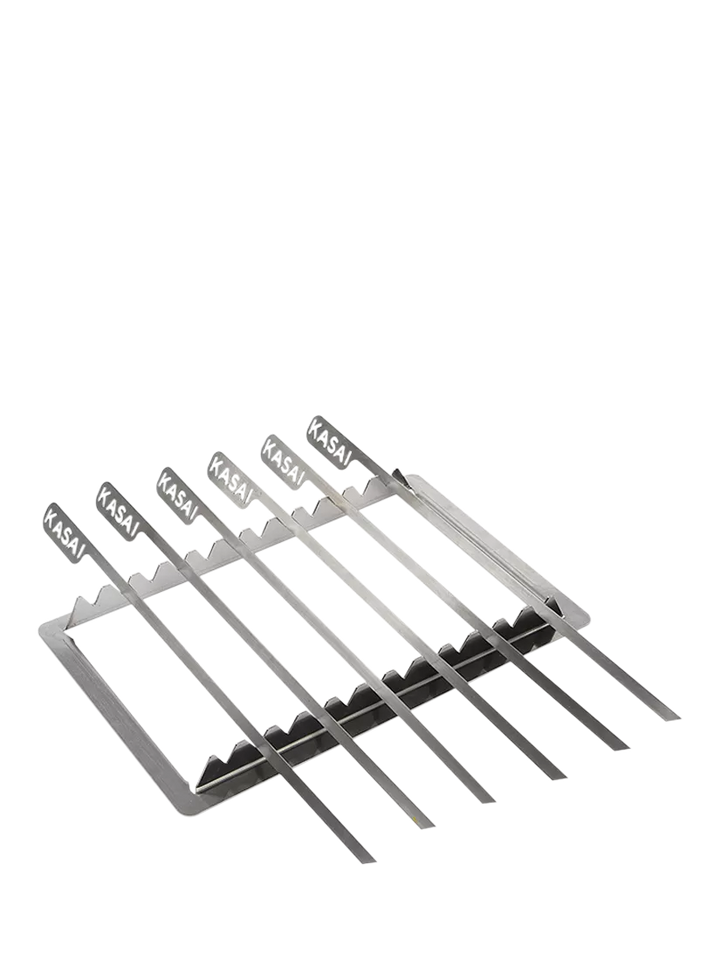 Kasai Little Konro Grill Charcoal BBQ with Heat Mat, Robata & 6 Skewer Rack