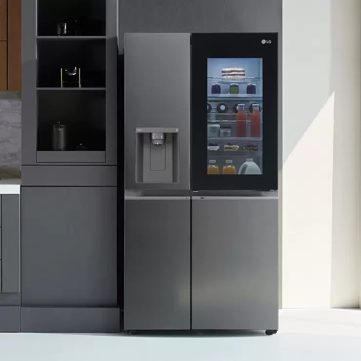 LG Instaview™ Door-In-Door™ GSXV80PZLE, Side by Side Fridge Freezer,  E Rated in Shiny Steel